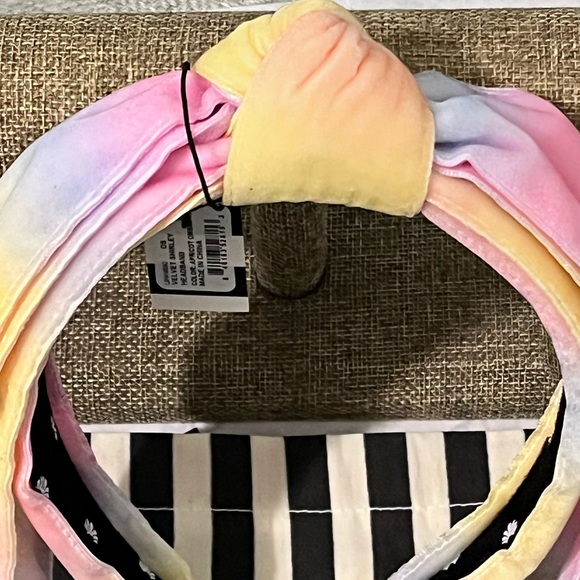 LELE SADOUGHI SHIRLEY NWT AUTHENTIC APRICOT OMBRÉ VELVET BOW HEADBAND main image 12